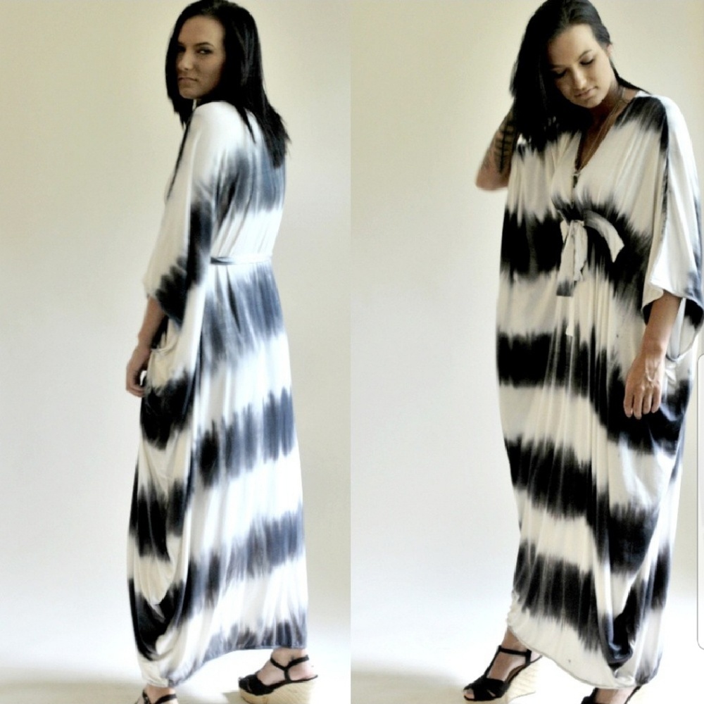 ⚠️LAST 1⚠️Kaftan Tie Dye Boho Maxi Dress - Picture 2 of 7